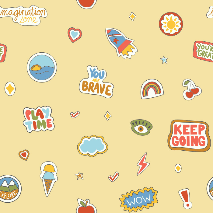 Create a space that matches your little one's exciting personality with our Notebook Love Peel and Stick Removable Wallpaper.