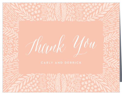 The support of family and friends on your big day meant a lot to you, show them your appreciation with our Floral Wreath Wedding Thank You Cards.