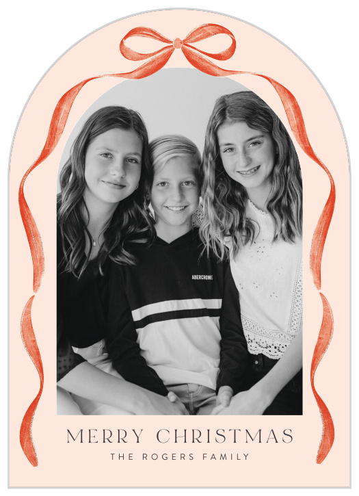 Share a merry moment with your loved ones with our Take A Bow Arched Christmas Cards.