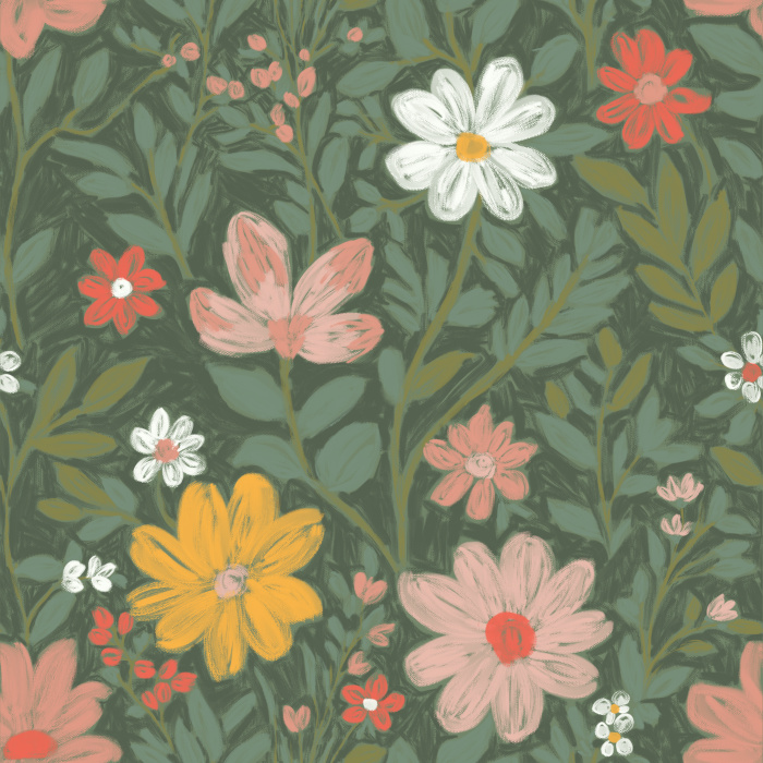 Add a beautiful garden to any wall in your home with our Artsy Evergreen Peel And Stick Removable Wallpaper.