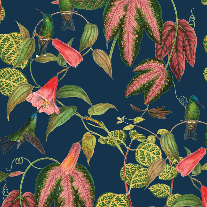 Create a stunning space with our Exotic Hummingbird Peel and Stick Removable Wallpaper.