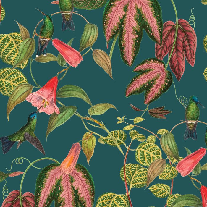 Create a stunning space with our Exotic Hummingbird Peel and Stick Removable Wallpaper.