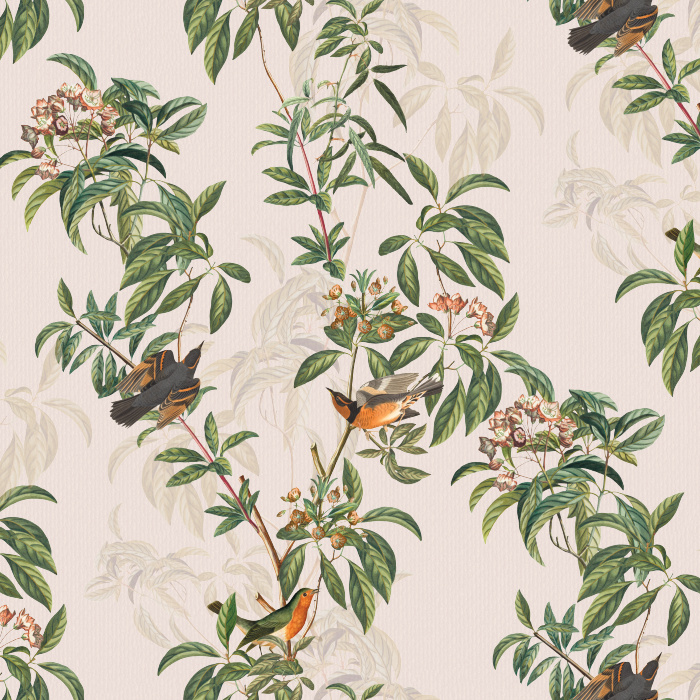 Reinvigorate your space with our Audubon Summer Peel and Stick Removable Wallpaper. 
