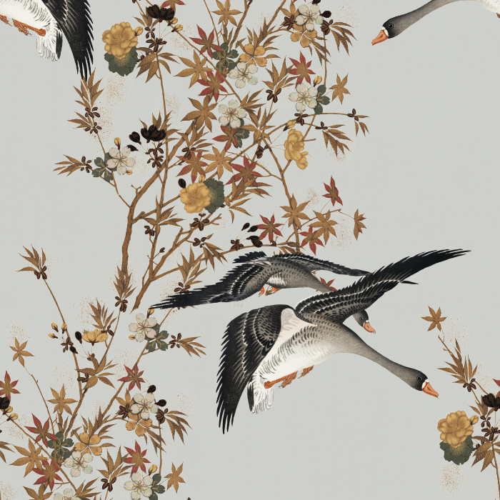 Create an enchanting space with our Ducks at Night Peel and Stick Removable Wallpaper.