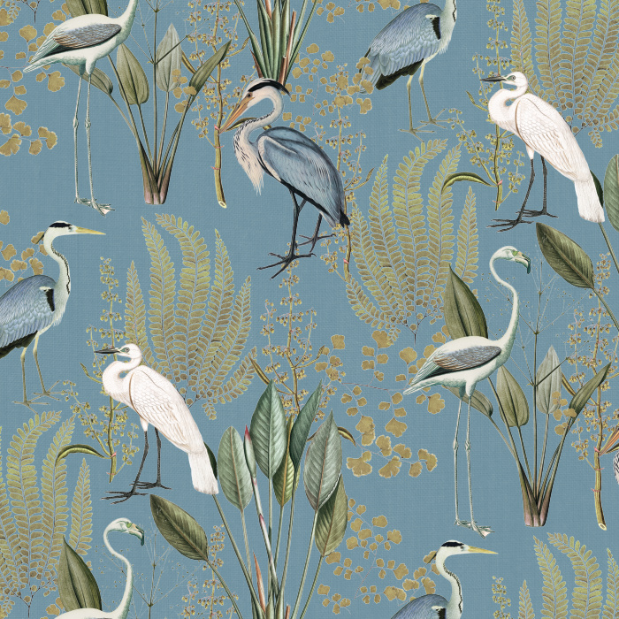 Create a beautiful getaway in your own home with our Herons in the Lake Peel and Stick Removable Wallpaper.