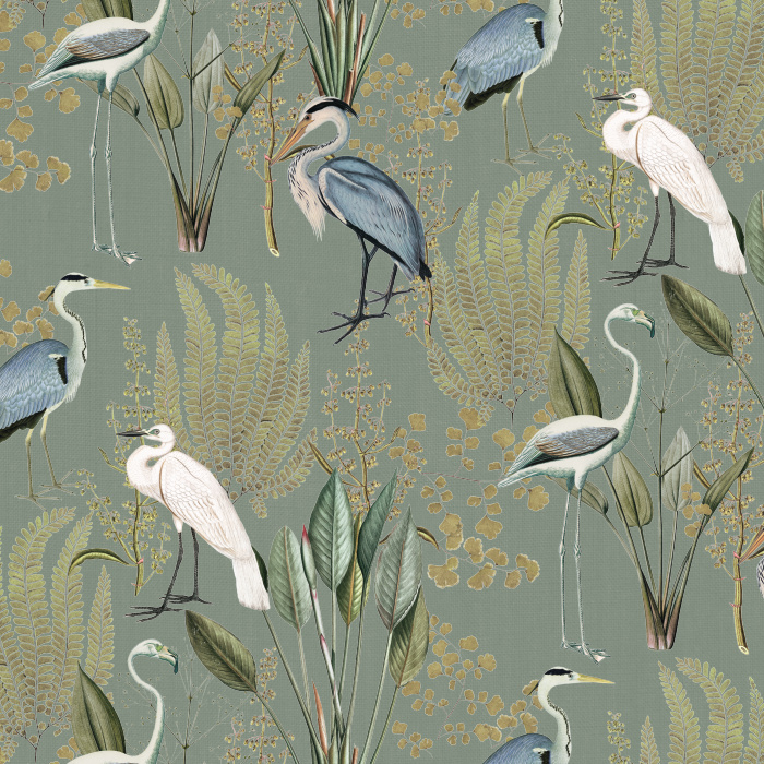 Create a beautiful getaway in your own home with our Herons in the Lake Peel and Stick Removable Wallpaper.