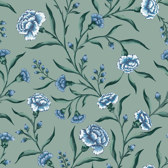 Create an elegantly classic look in any room of your home with our Flourishing Carnations Peel And Stick Removable Wallpaper.