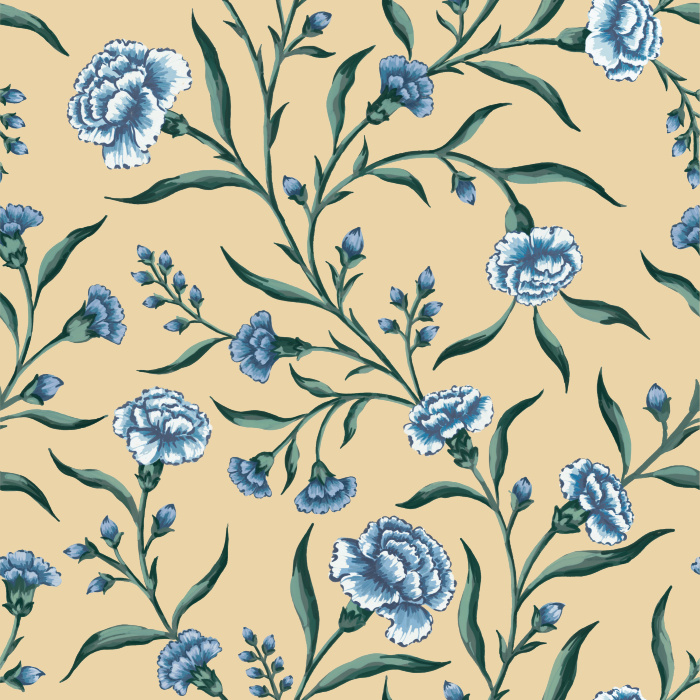 Create an elegantly classic look in any room of your home with our Flourishing Carnations Peel And Stick Removable Wallpaper.