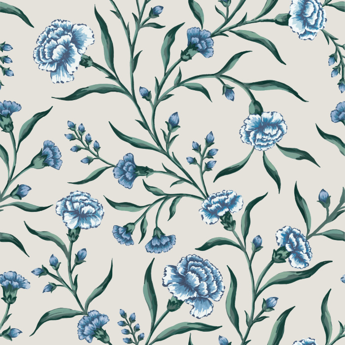 Create an elegantly classic look in any room of your home with our Flourishing Carnations Peel And Stick Removable Wallpaper.