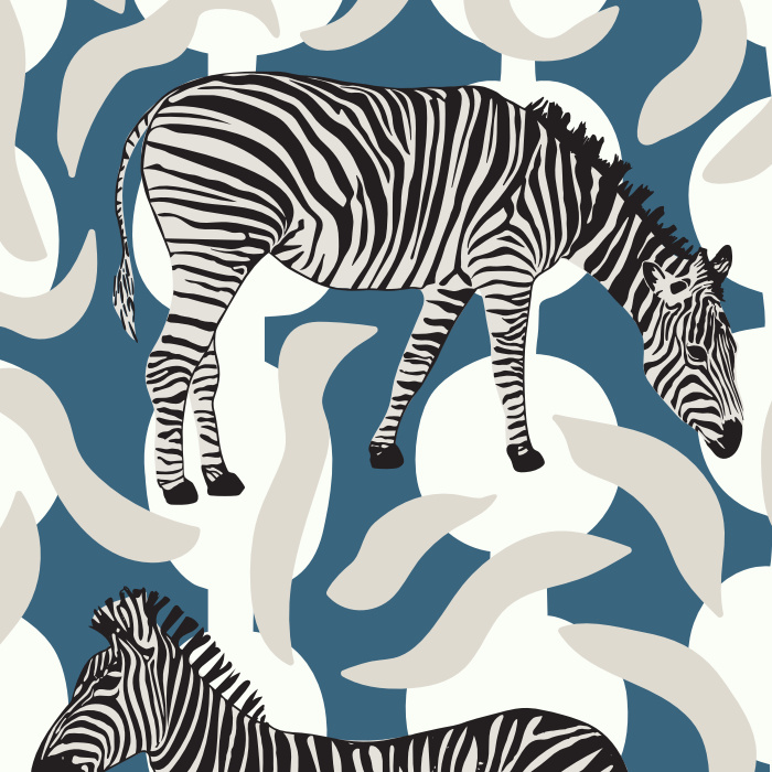 Add some flavor to your life with our With the Zebras Peel and Stick Removable Wallpaper. 