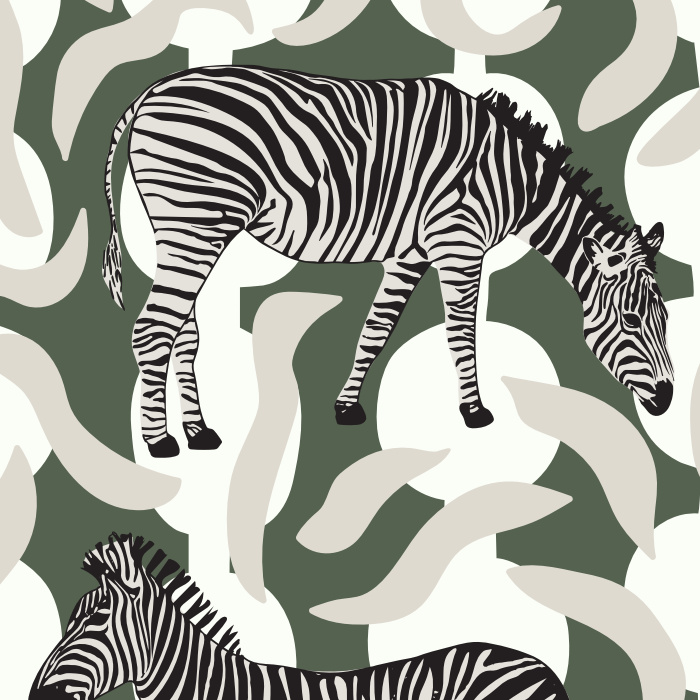 Add some flavor to your life with our With the Zebras Peel and Stick Removable Wallpaper. 