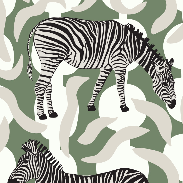 Add some flavor to your life with our With the Zebras Peel and Stick Removable Wallpaper. 