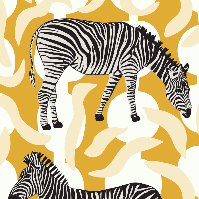 Add some flavor to your life with our With the Zebras Peel and Stick Removable Wallpaper. 