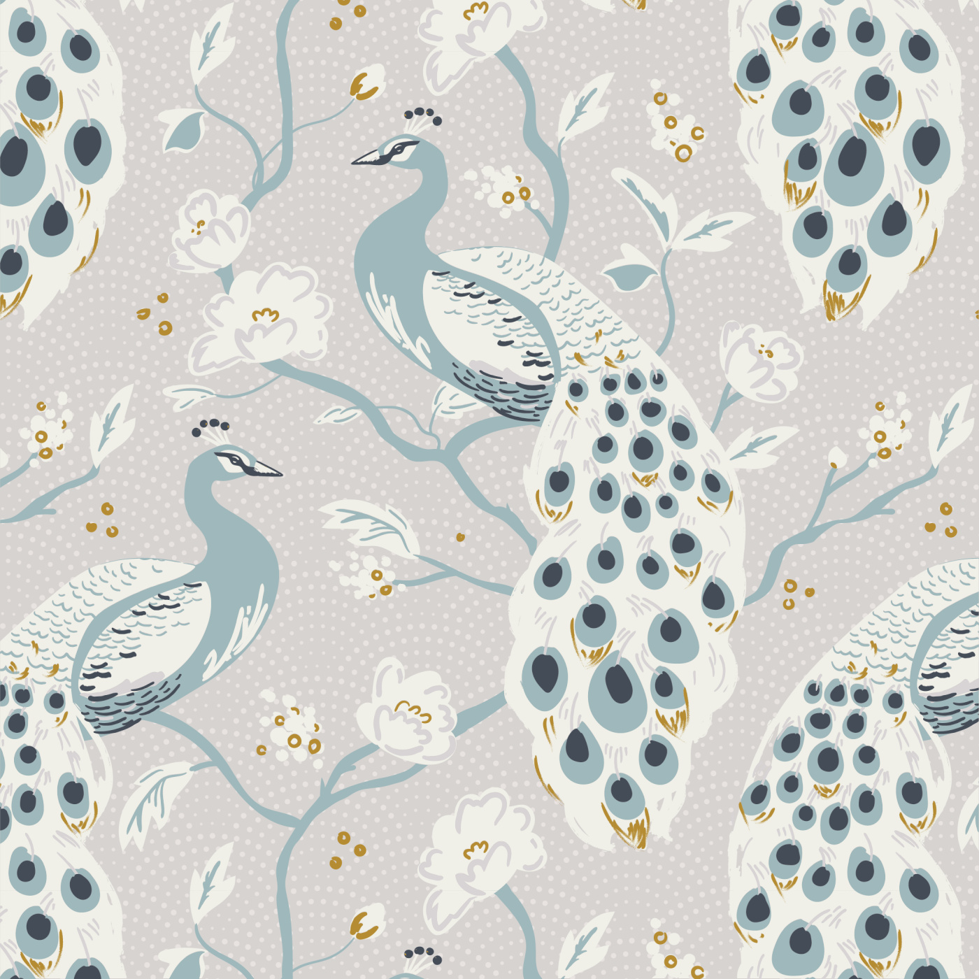 Peacock Chinoiserie Wallpaper