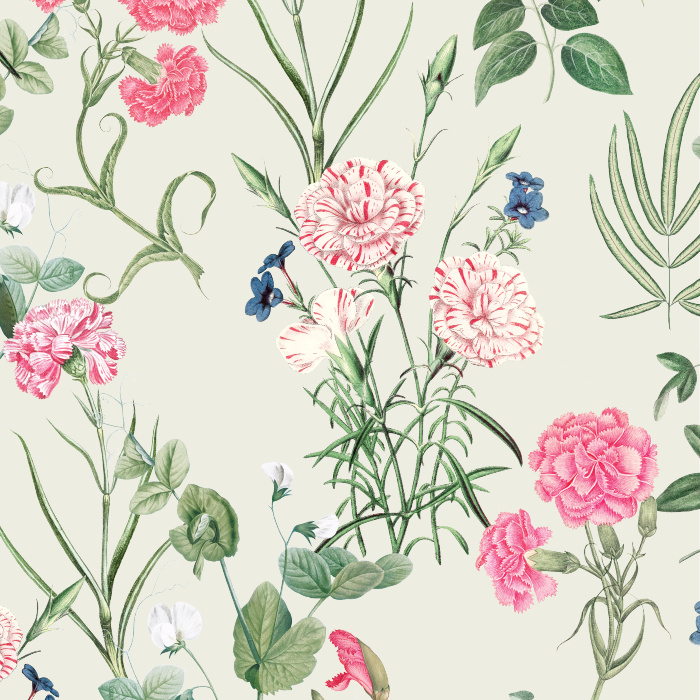 Add a charming, classic look of wildflowers to any wall in your home with our Vintage Carnation Peel And Stick Removable Wallpaper.