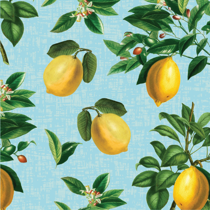 Add a bright citrus feeling to any wall in your home with our Retro Lemon Peel And Stick Removable Wallpaper.