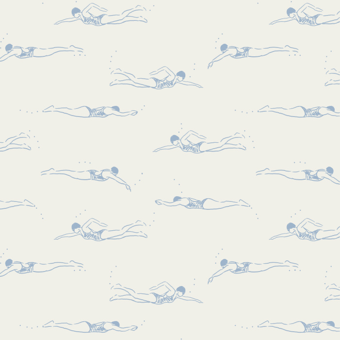 Make a splash in any room of your home with our Sketched Swimmers Peel And Stick Removable Wallpaper.
