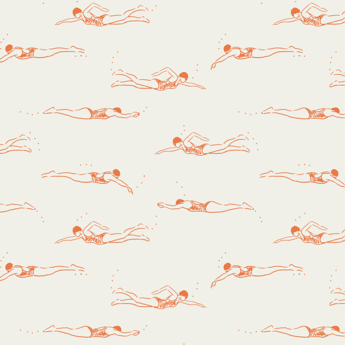 Make a splash in any room of your home with our Sketched Swimmers Peel And Stick Removable Wallpaper.
