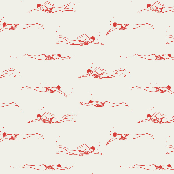 Make a splash in any room of your home with our Sketched Swimmers Peel And Stick Removable Wallpaper.