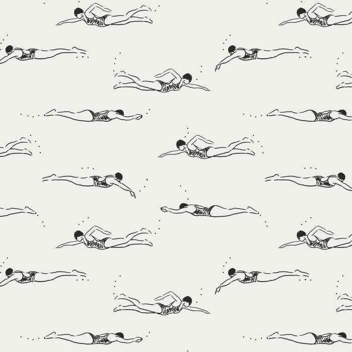 Make a splash in any room of your home with our Sketched Swimmers Peel And Stick Removable Wallpaper.