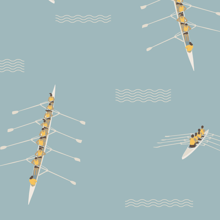 Create the perfect space for your aspiring Olympian with our Rowing Crew Peel and Stick Removable Wallpaper.