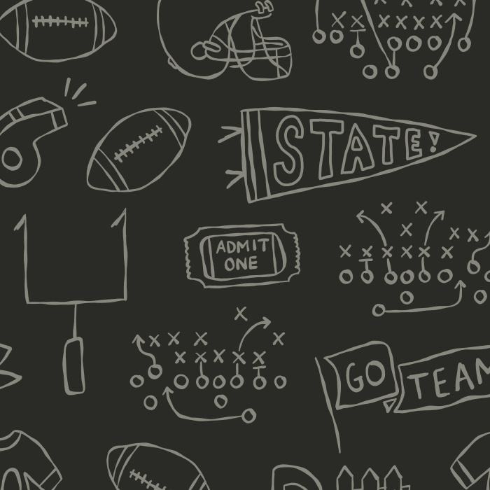 Create the perfect sports lover's den with our Football Doodles Peel and Stick Removable Wallpaper. 