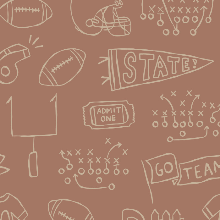 Create the perfect sports lover's den with our Football Doodles Peel and Stick Removable Wallpaper. 