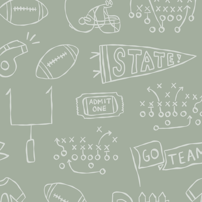 Create the perfect sports lover's den with our Football Doodles Peel and Stick Removable Wallpaper. 
