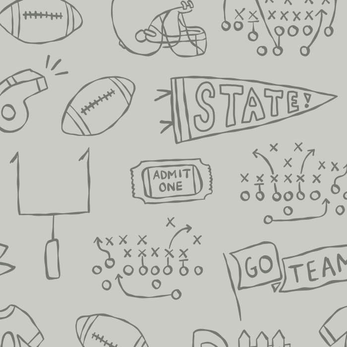 Create the perfect sports lover's den with our Football Doodles Peel and Stick Removable Wallpaper. 