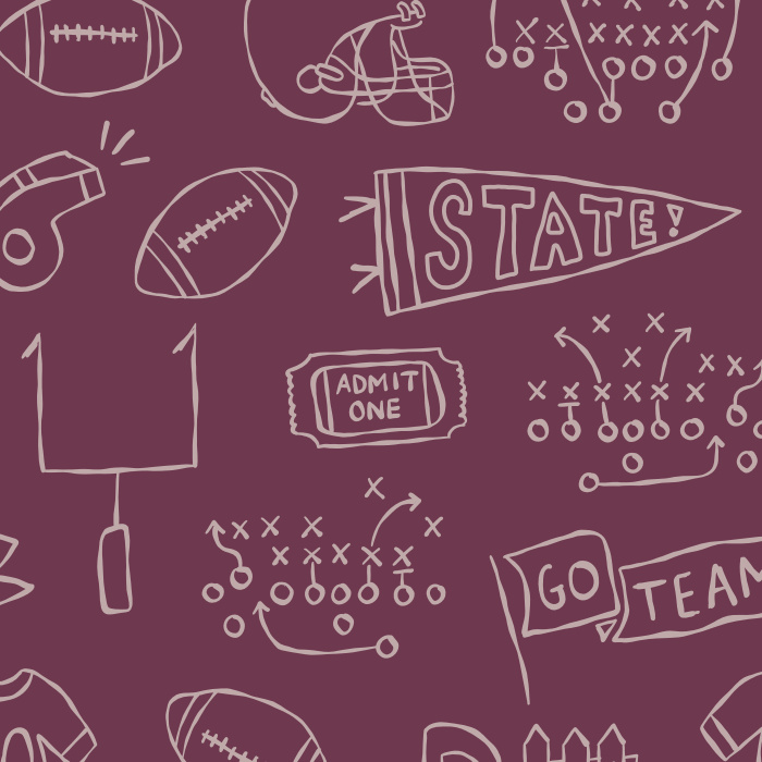 Create the perfect sports lover's den with our Football Doodles Peel and Stick Removable Wallpaper. 