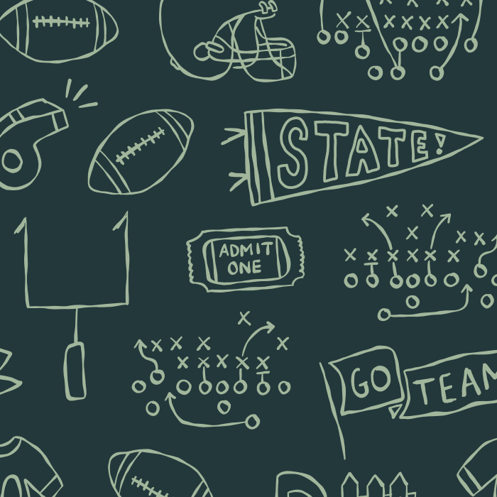 Create the perfect sports lover's den with our Football Doodles Peel and Stick Removable Wallpaper.