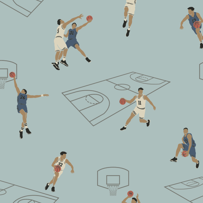 Score big in your mancave with our On The Court Peel And Stick Removeable Wallpaper. 