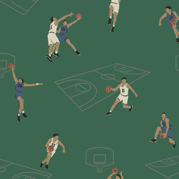 Score big in your mancave with our On The Court Peel And Stick Removeable Wallpaper. 