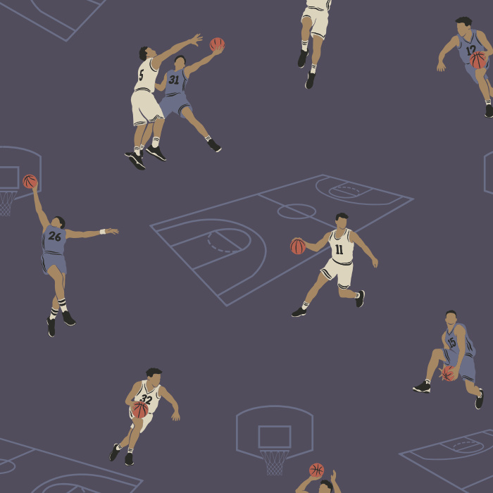 Score big in your mancave with our On The Court Peel And Stick Removeable Wallpaper. 