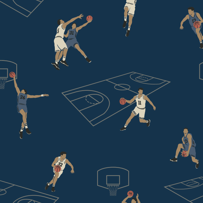 Score big in your mancave with our On The Court Peel And Stick Removeable Wallpaper.
