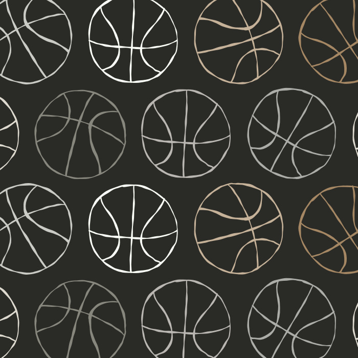 Transform your mancave with the sporty charm of our Basketball Stamp Peel And Stick Removable Wallpaper.