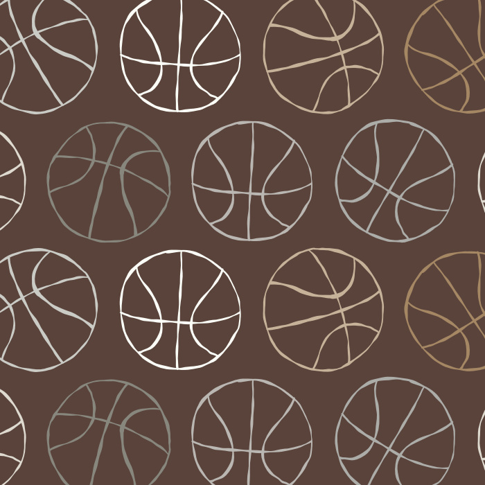 Transform your mancave with the sporty charm of our Basketball Stamp Peel And Stick Removable Wallpaper.