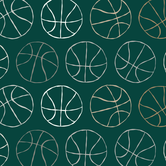 Transform your mancave with the sporty charm of our Basketball Stamp Peel And Stick Removable Wallpaper.