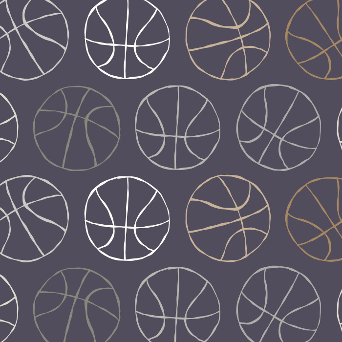 Transform your mancave with the sporty charm of our Basketball Stamp Peel And Stick Removable Wallpaper.
