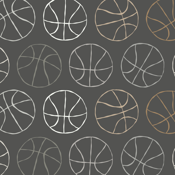 Transform your mancave with the sporty charm of our Basketball Stamp Peel And Stick Removable Wallpaper.