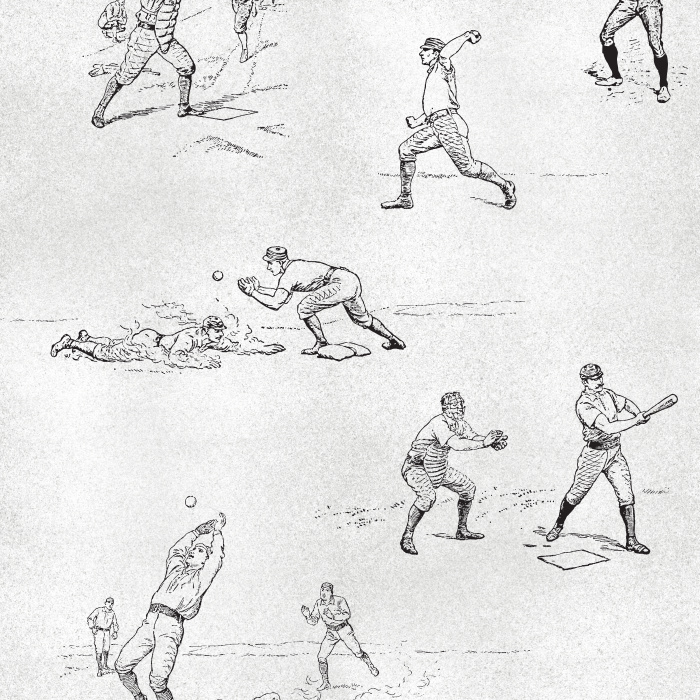 Celebrate America's favorite pastime with our Baseball Toile Peel And Stick Removable Wallpaper.