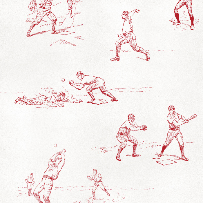 Celebrate America's favorite pastime with our Baseball Toile Peel And Stick Removable Wallpaper.