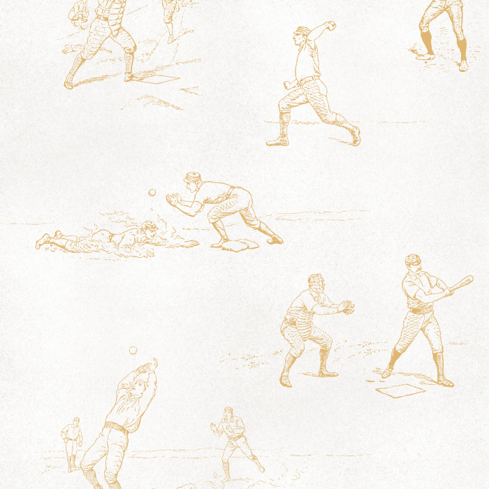 Celebrate America's favorite pastime with our Baseball Toile Peel And Stick Removable Wallpaper.