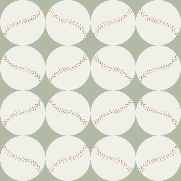 Celebrate your favorite sport with our Baseball Ogee Peel and Stick Removable Wallpaper.