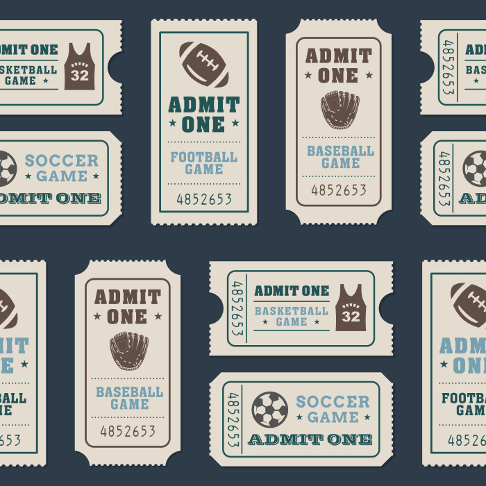 Bring the excitement of the playoffs to your walls with our Sports Tickets Peel And Stick Removable Wallpaper.