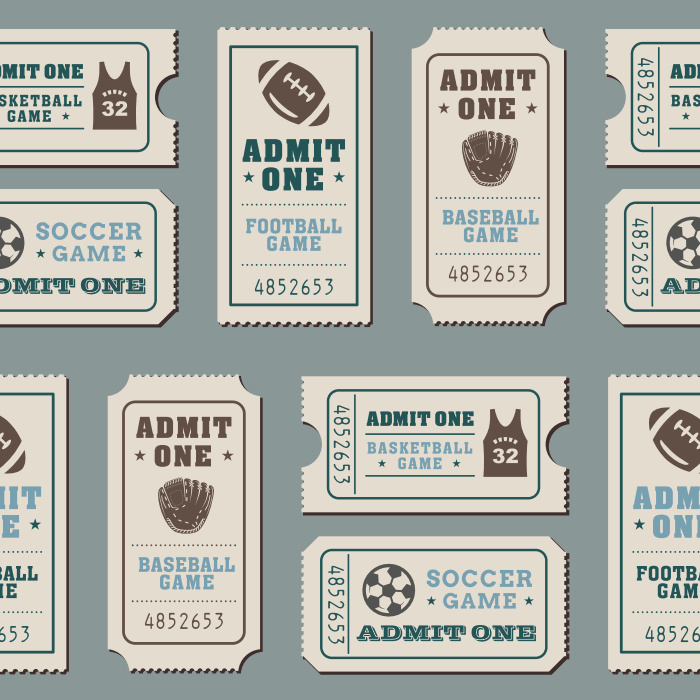 Bring the excitement of the playoffs to your walls with our Sports Tickets Peel And Stick Removable Wallpaper.