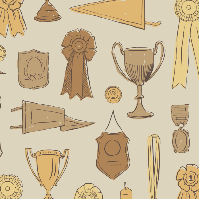 Celebrate timeless achievements with our Vintage Medal Collection Peel And Stick Removable Wallpaper.