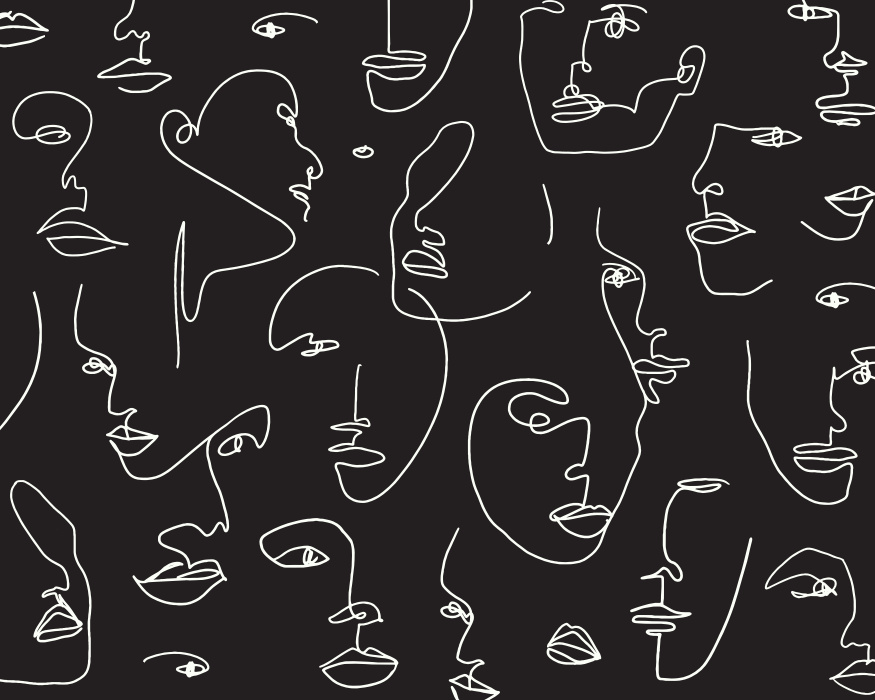 Make a statement with our Vogue Faces Peel and Stick Mural.