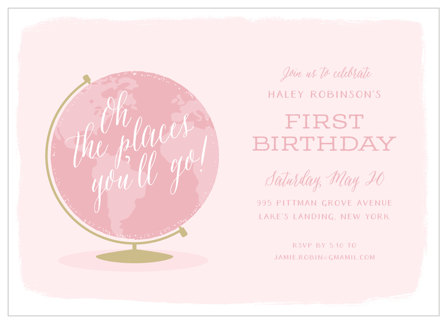 Oh The Places First Birthday Invitations