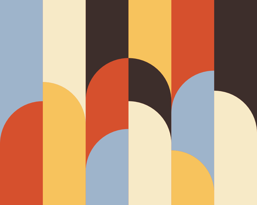 Create a stunning accent with our Bauhaus Arches Peel and Stick Mural.